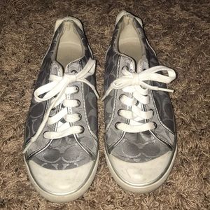 Silver Coach tennis shoes